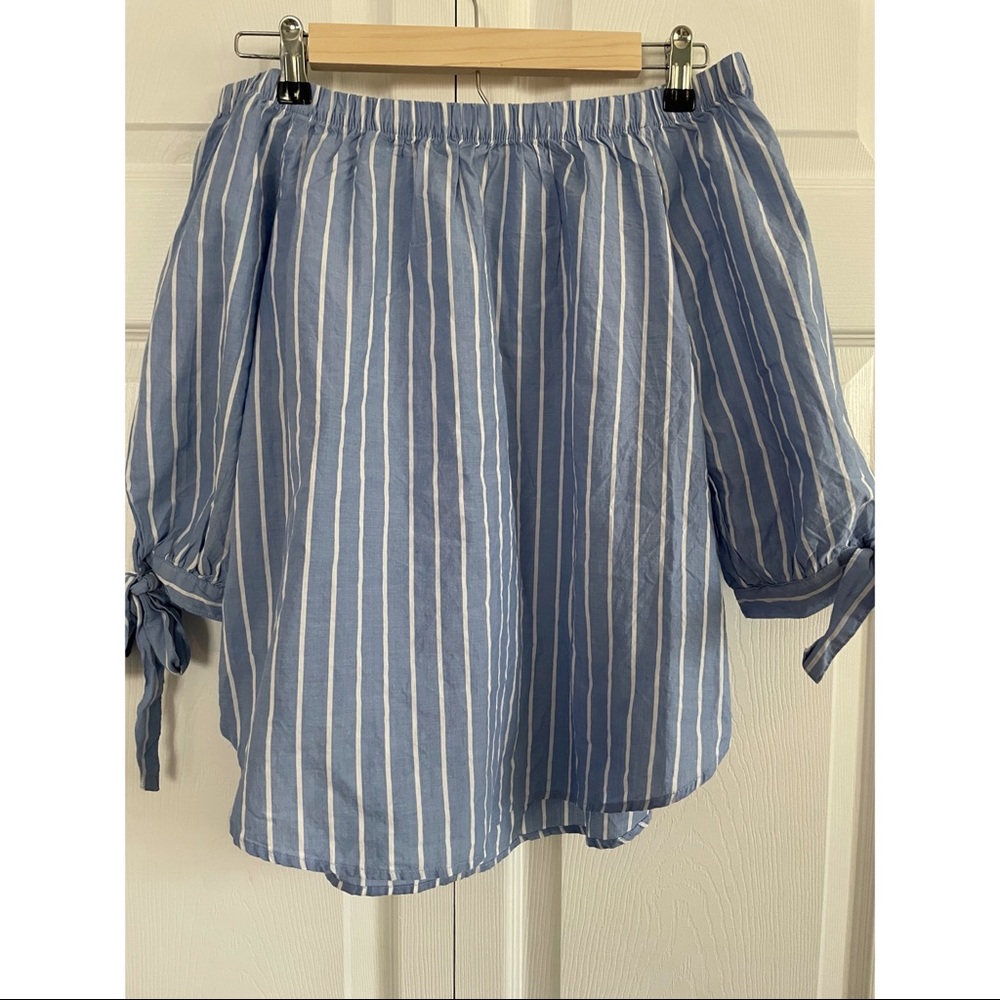 Off The Shoulder Stripped Blouse